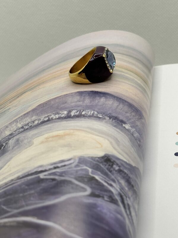 Anello con cristallo e smalto - immagine 2