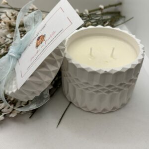 Candela in giara di CERAMICA artigianale   " Pancake ai Mirtilli "