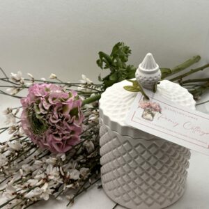 Candela in giara di CERAMICA artigianale  "PEONY COTTAGE"