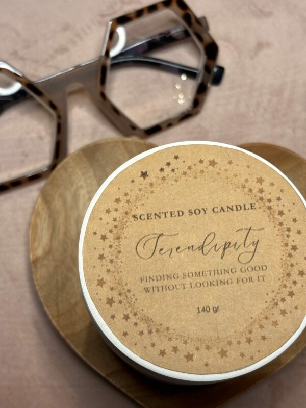 Candela in giara di CERAMICA artigianale   "SERENDIPITY"