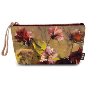 Pochette con peonie su tela canvas