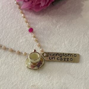 Collana rosario  "Buongiorno un cazzo"