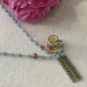 Collana rosario  "Buongiorno un cazzo"